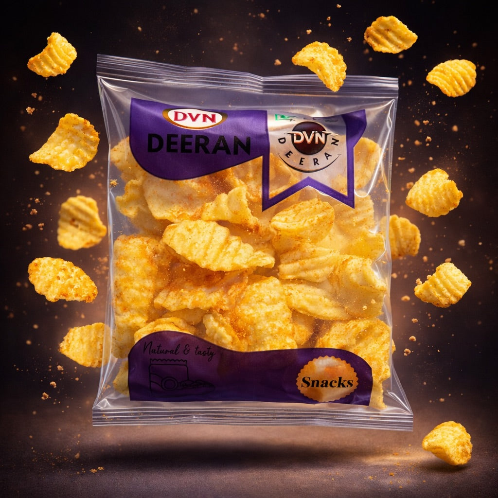 Deeran DVN Ripple Chips ridged masala potato chips